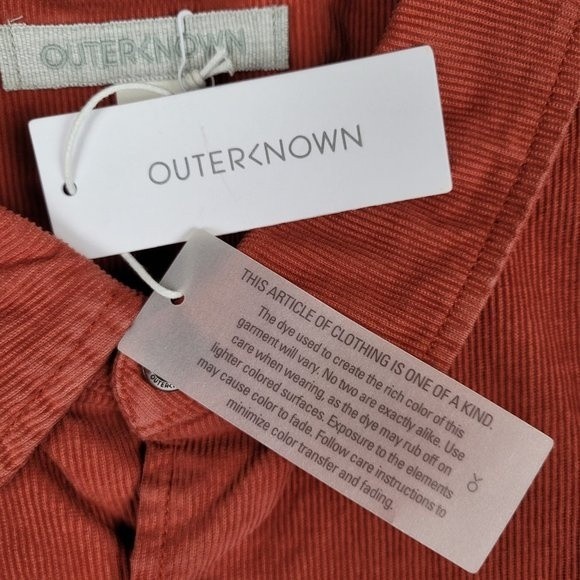 OUTERKNOWN $128 Townes Corduroy Button Shirt Henna Red Long Sleeve Size XL - Picture 12 of 13